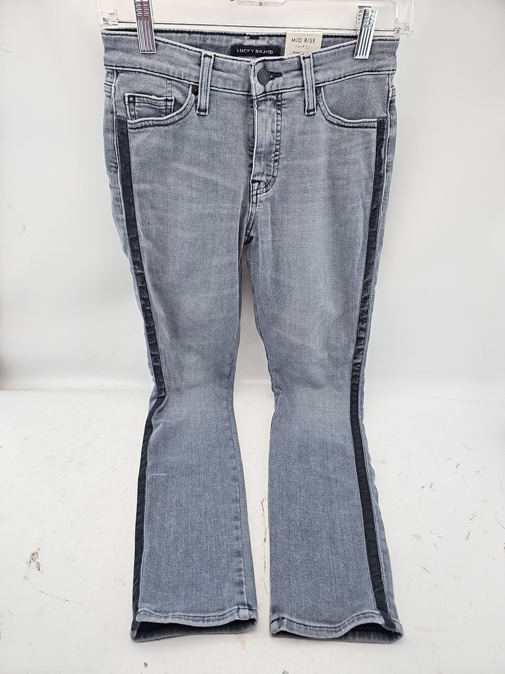 Lucky Brand Gray Skinny Jeans with Black Side Stripe